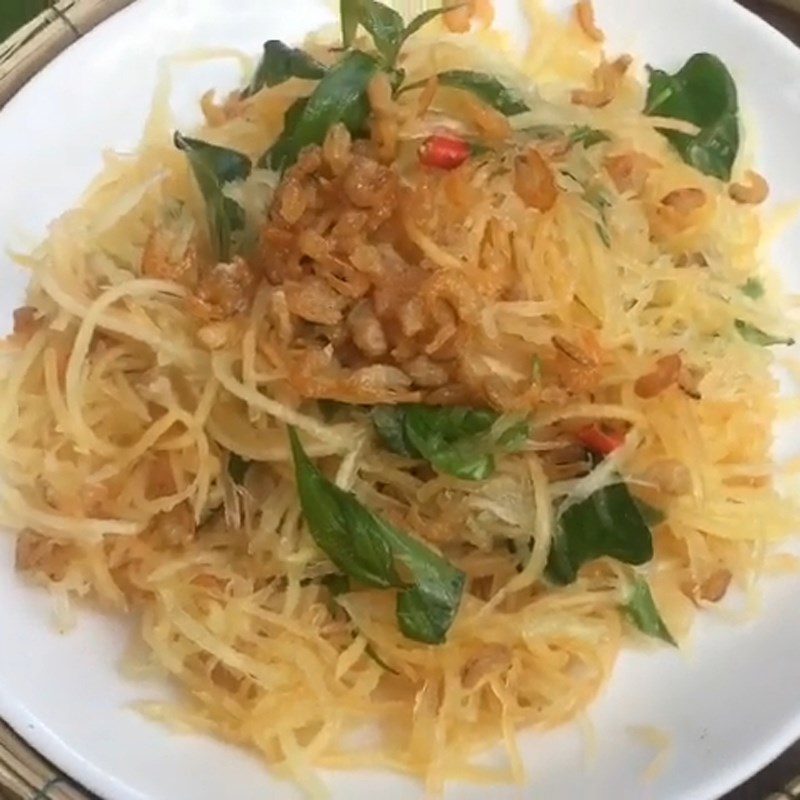Step 4 Final product Dried shrimp papaya salad