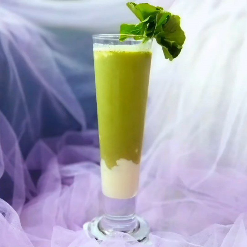 Step 6 Final product of pennywort green bean durian smoothie
