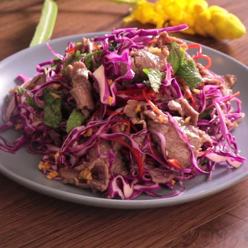 Step 6 Final Product Purple Cabbage Beef Salad