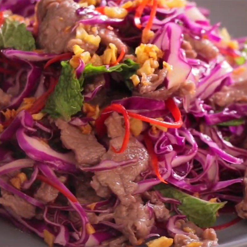 Step 6 Final Product Purple Cabbage Beef Salad
