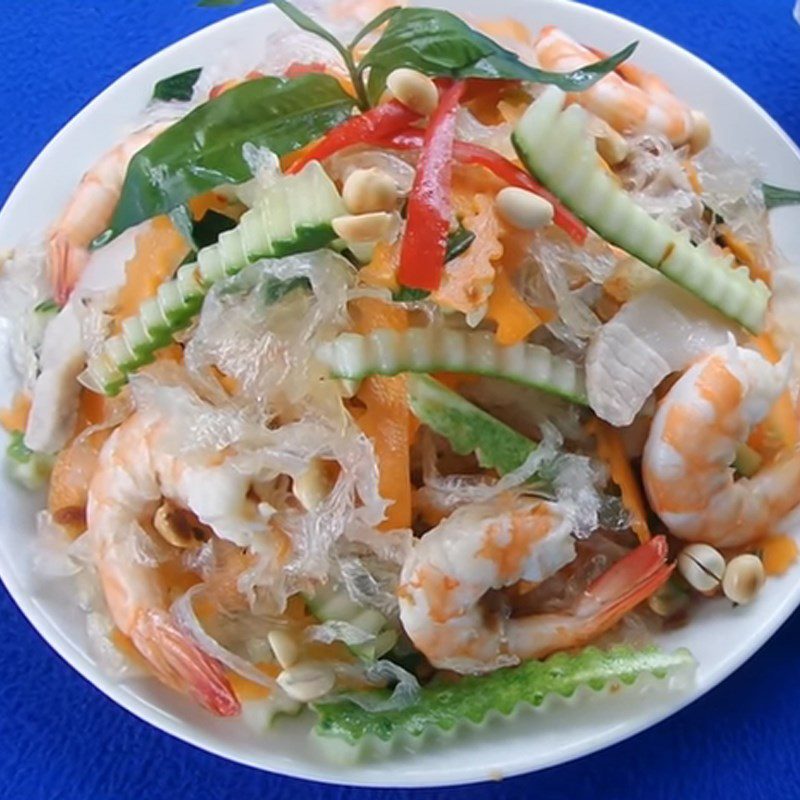 Step 8 Finished product Jelly salad with shrimp and pork