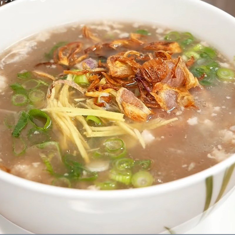 Step 5 Final product Pork rib porridge using a pressure cooker