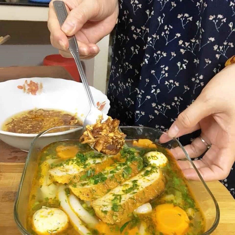 Step 6 Final Product Bánh canh gõ gáo dừa with fish cake