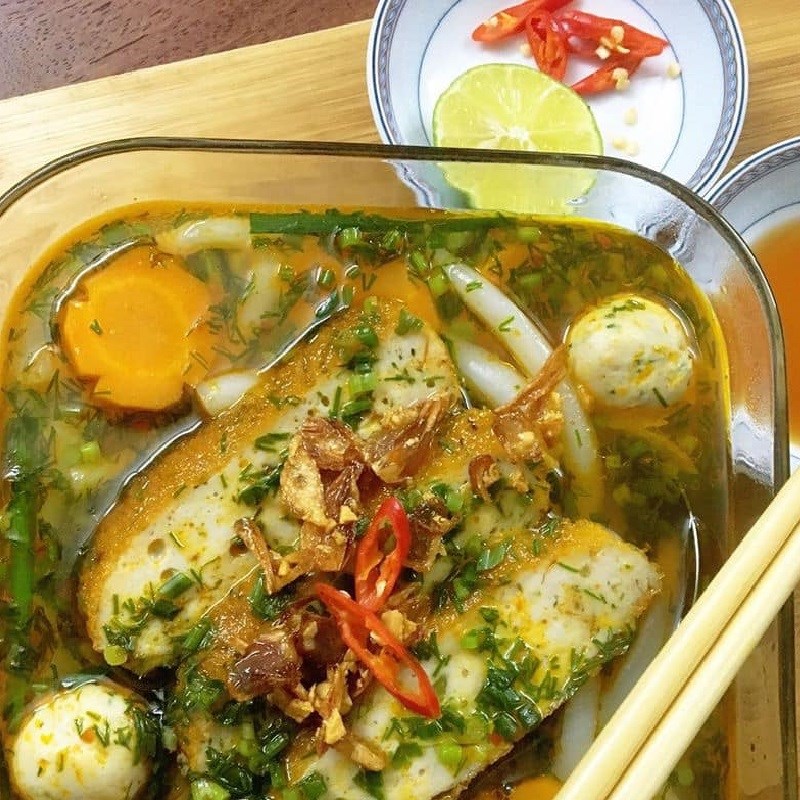 Step 6 Final Product Bánh canh gõ gáo dừa with fish cake