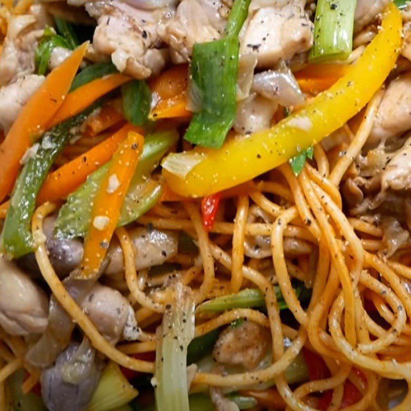 Step 7 Final Product Spicy Chicken Noodles