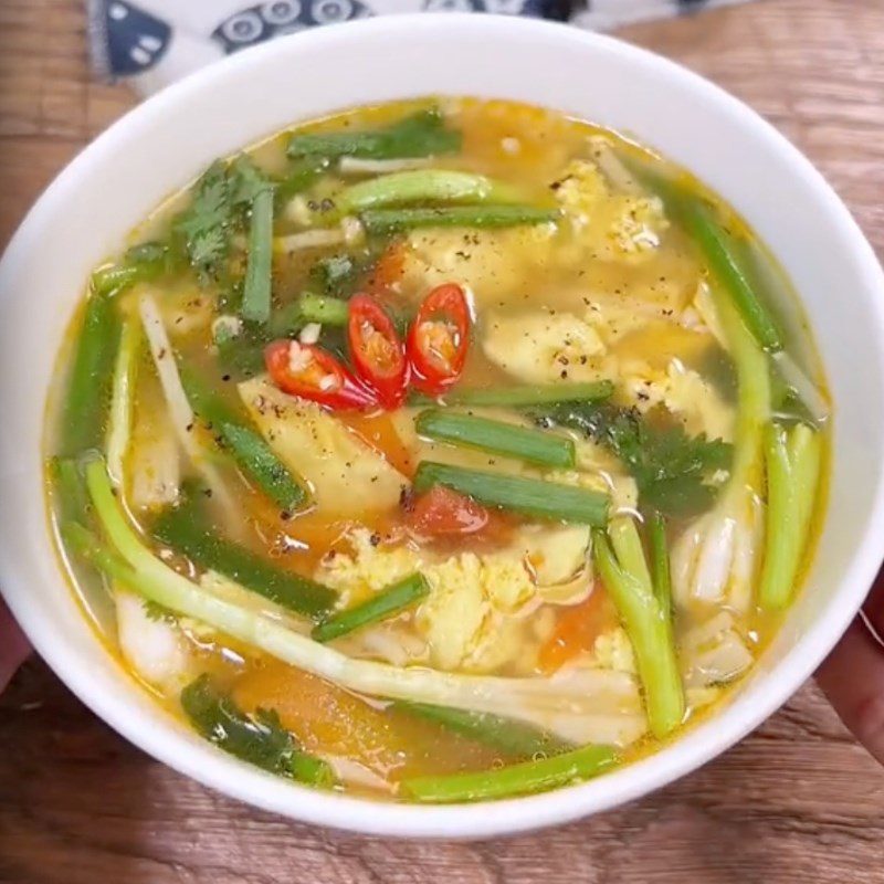 Step 3 Final Product Vegetarian Cloud Soup (Recipe shared by Tiktok Vegetarian Kitchen XANH)