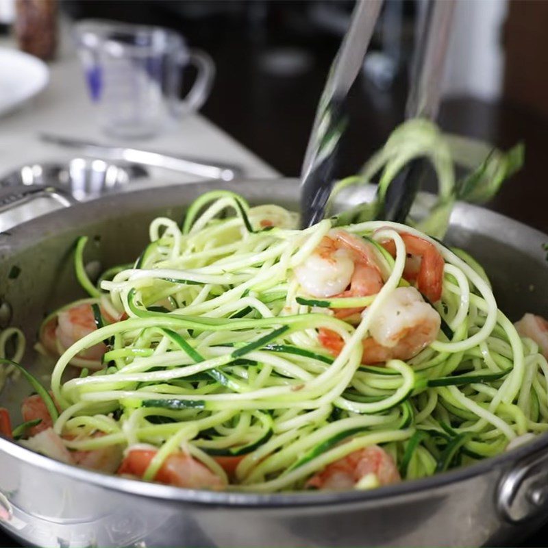 Step 4 Finished Zucchini Shrimp Spaghetti