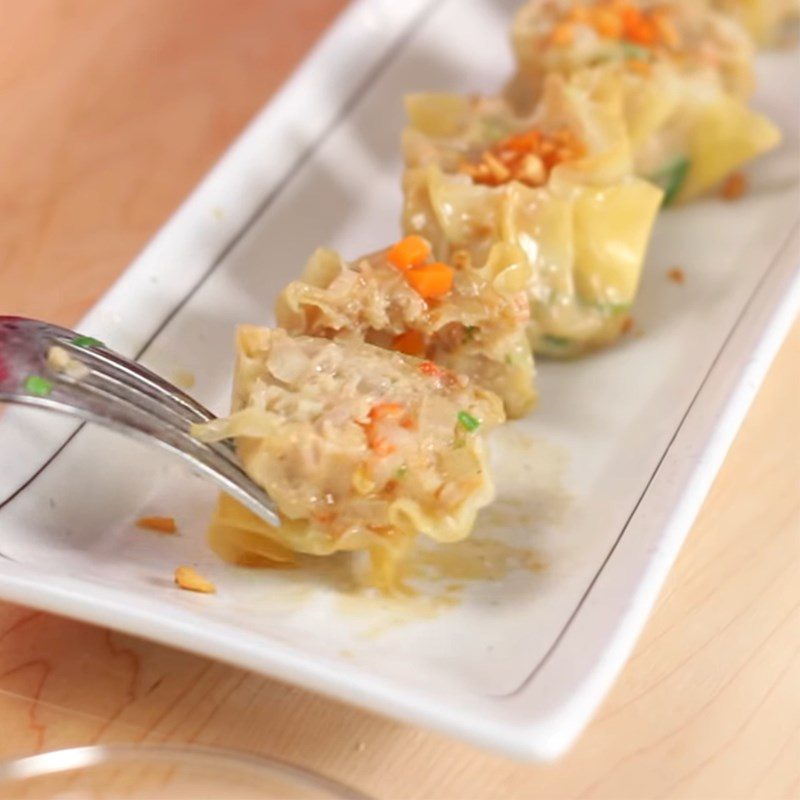 Step 7 Final Product Steamed dumplings with shrimp and pork filling