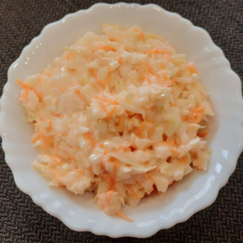 Step 3 Final product Cabbage salad mixed with mayonnaise