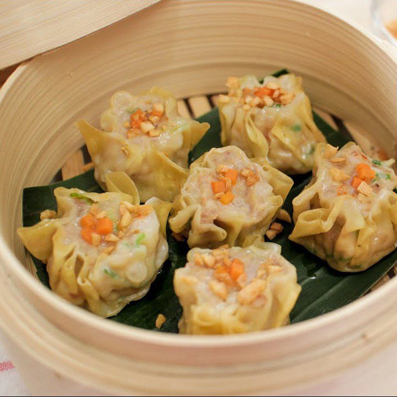 Step 7 Final Product Steamed dumplings with shrimp and pork filling