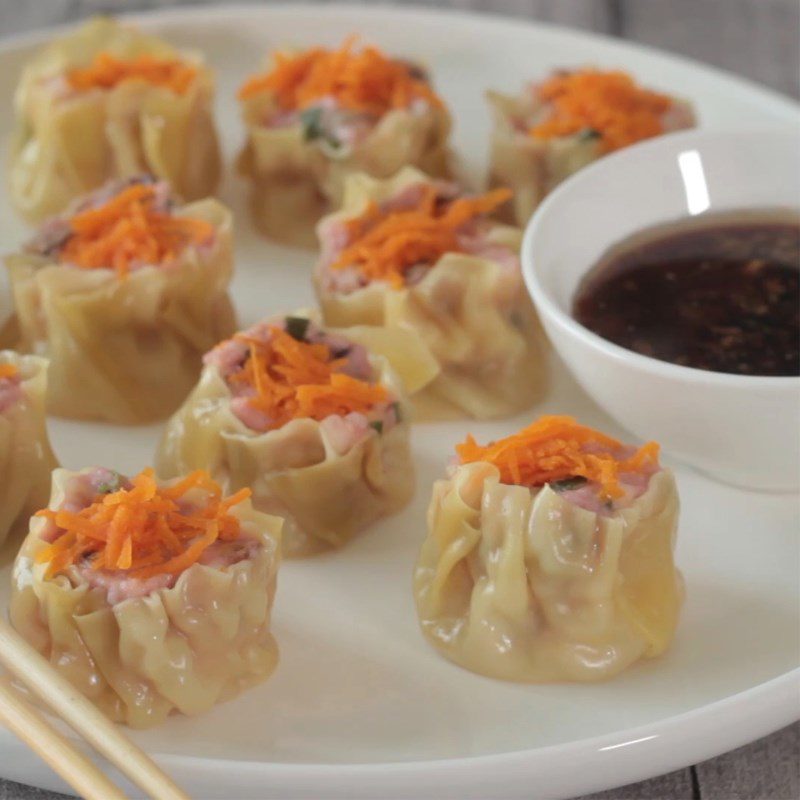 Step 7 Final product Dumplings with shrimp and chicken filling