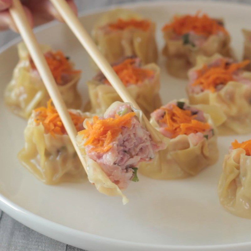 Step 7 Final product Dumplings with shrimp and chicken filling