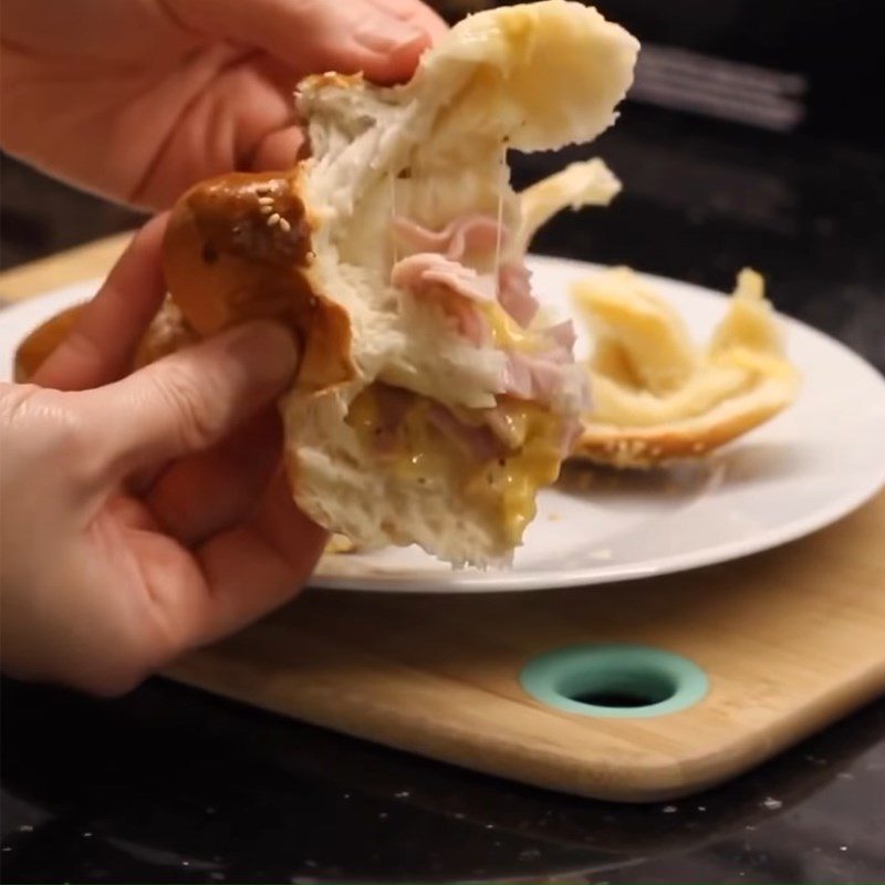 Step 6 Final Product Croissant with Ham and Cheese Filling