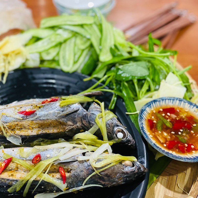 Step 4 Final product Steamed fish with rice paper