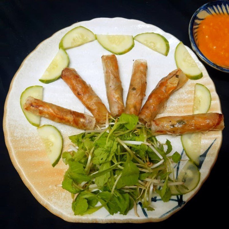 Step 5 Final product Mackerel and sweet potato spring rolls