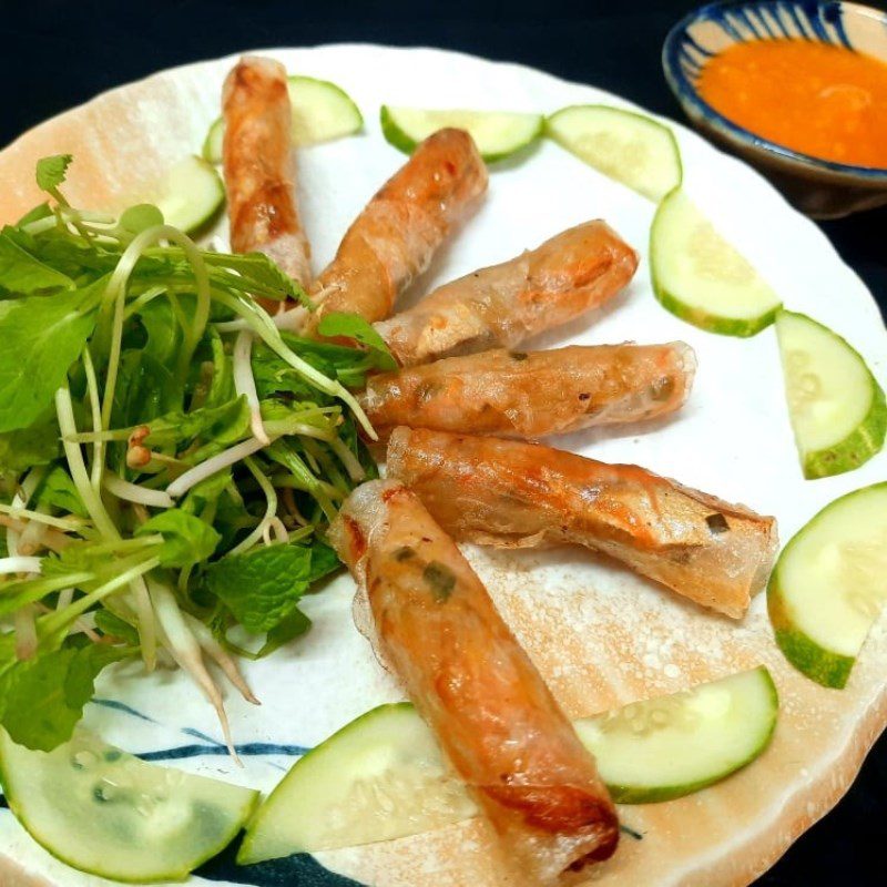 Step 5 Final product Mackerel and sweet potato spring rolls