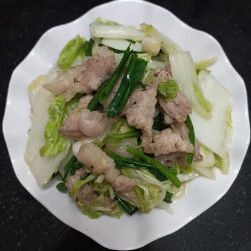 Step 4 Finished Product Stir-fried Napa Cabbage with Pork