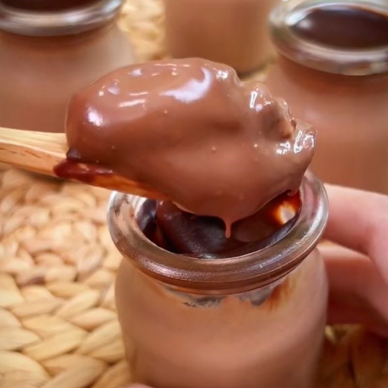 Step 3 Final product Chocolate pudding (Recipe shared from Tiktok cooking with TasteVN)