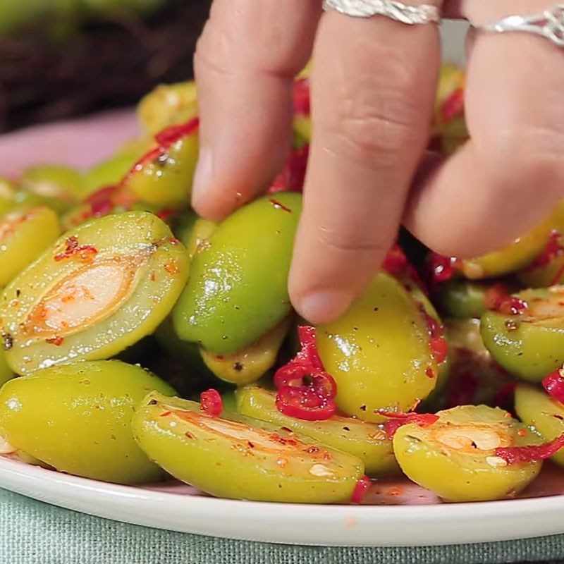 Step 4 Final Product Green sour plum with chili salt