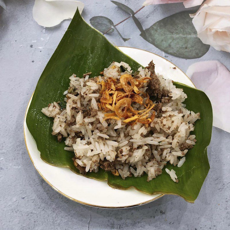 Step 5 Final product Pigeon sticky rice with shiitake mushrooms