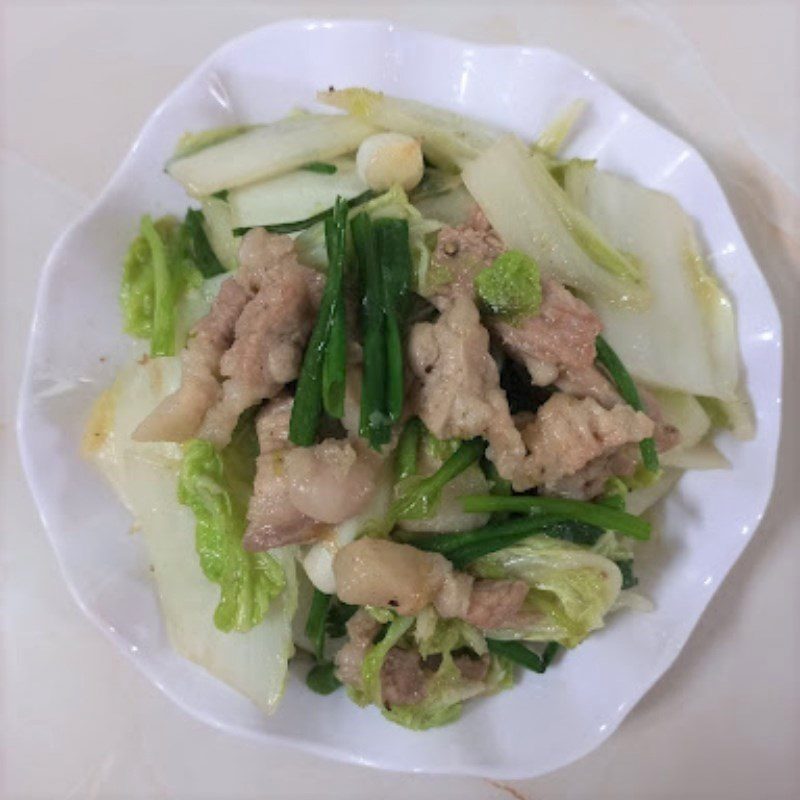 Step 4 Finished Product Stir-fried Napa Cabbage with Pork