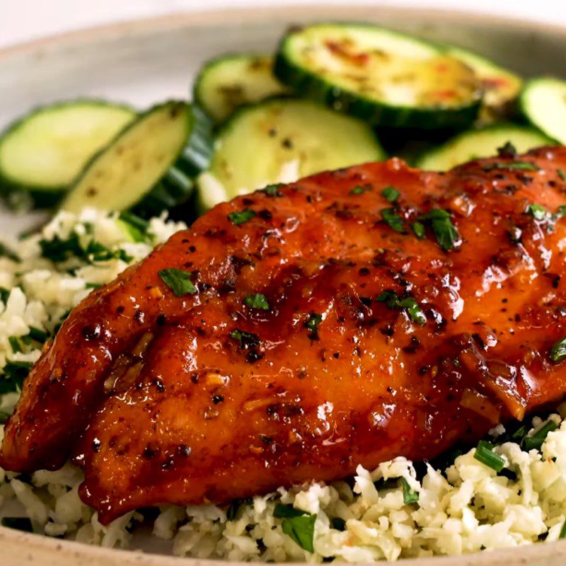 Step 5 Final product Honey-glazed chicken breast