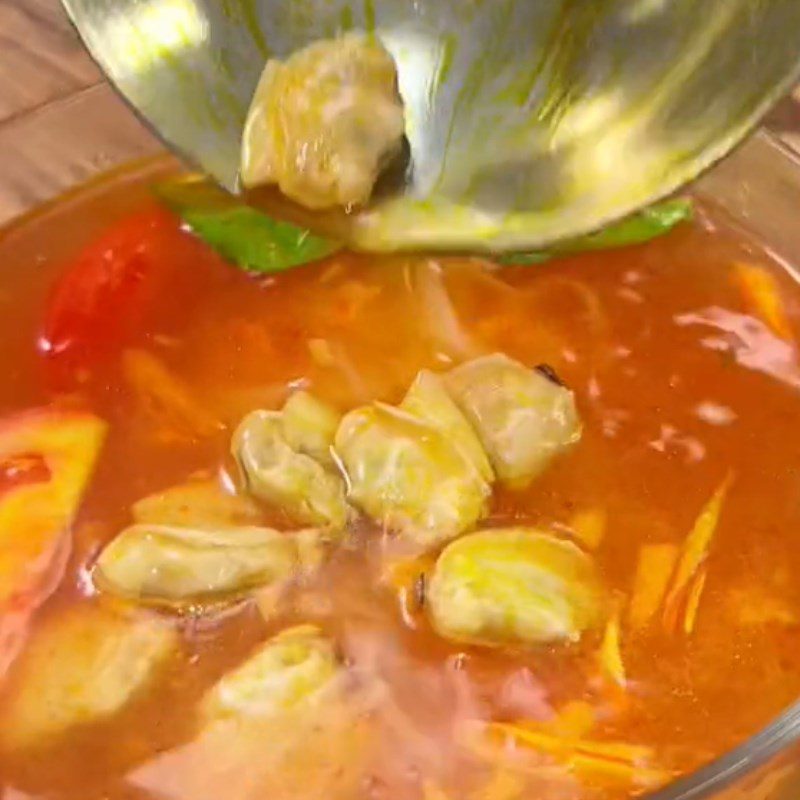 Step 4 Final product of sour and spicy clam noodle soup (Recipe shared from Tiktok Cooking with TasteVN)