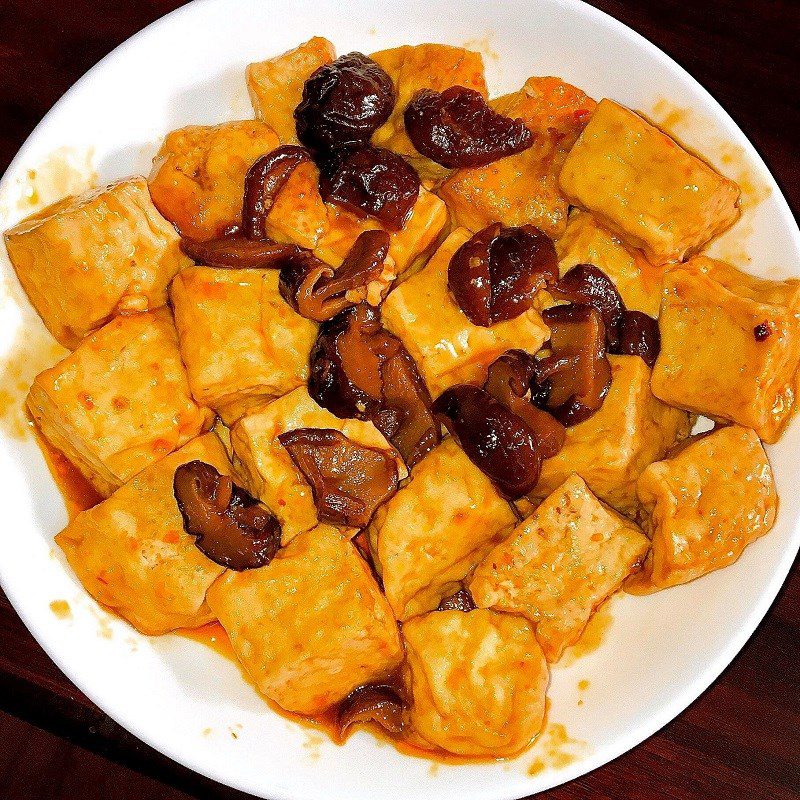 Step 4 Final product Braised tofu with shiitake mushrooms