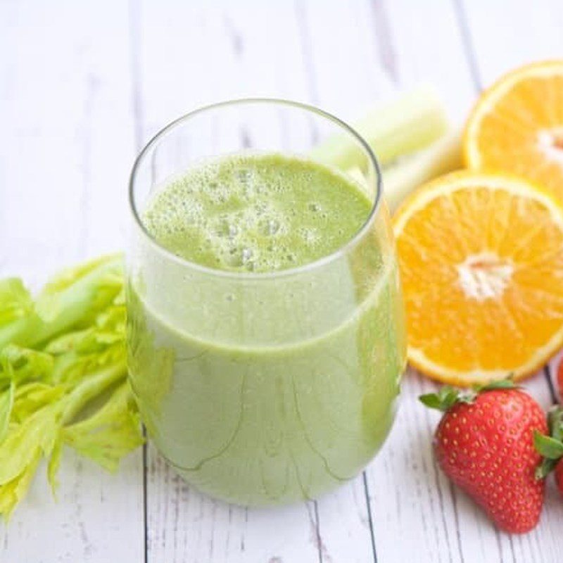 Step 3 Final Product Celery Orange Strawberry Smoothie