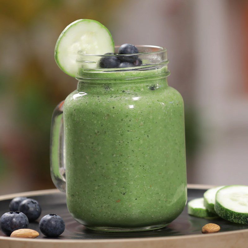 Step 3 Finished product cucumber mint spinach smoothie