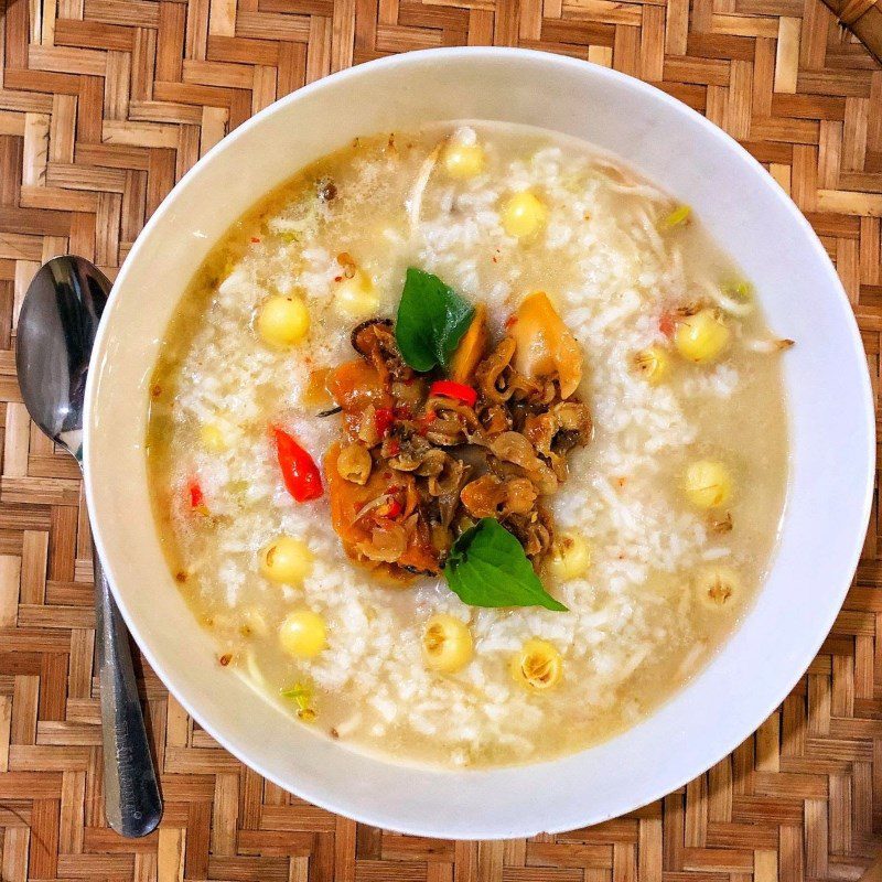 Step 5 Final product Lotus seed clam porridge