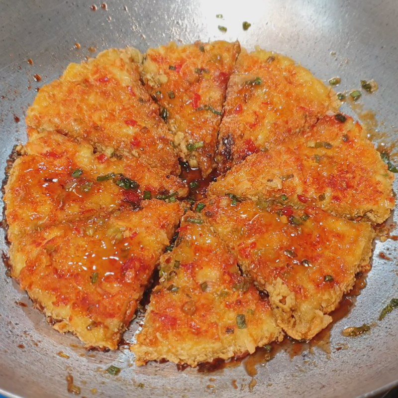 Step 6 Final product Vegetarian fried eggs made from tofu skin