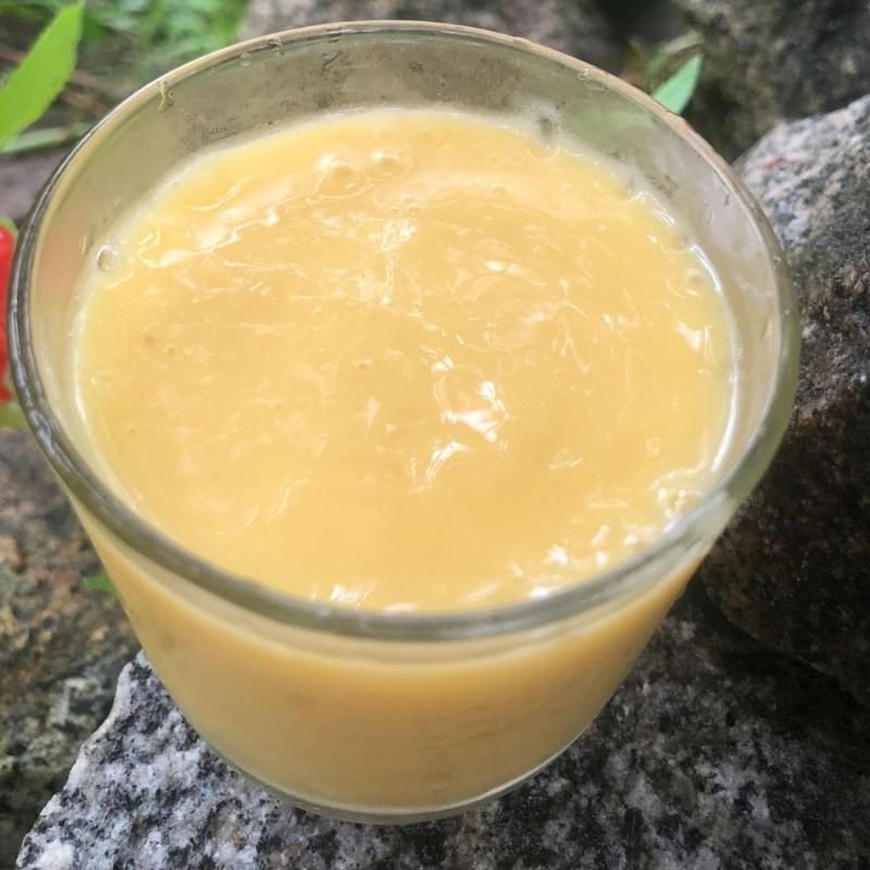 Step 3 Final product Banana mango fresh milk smoothie