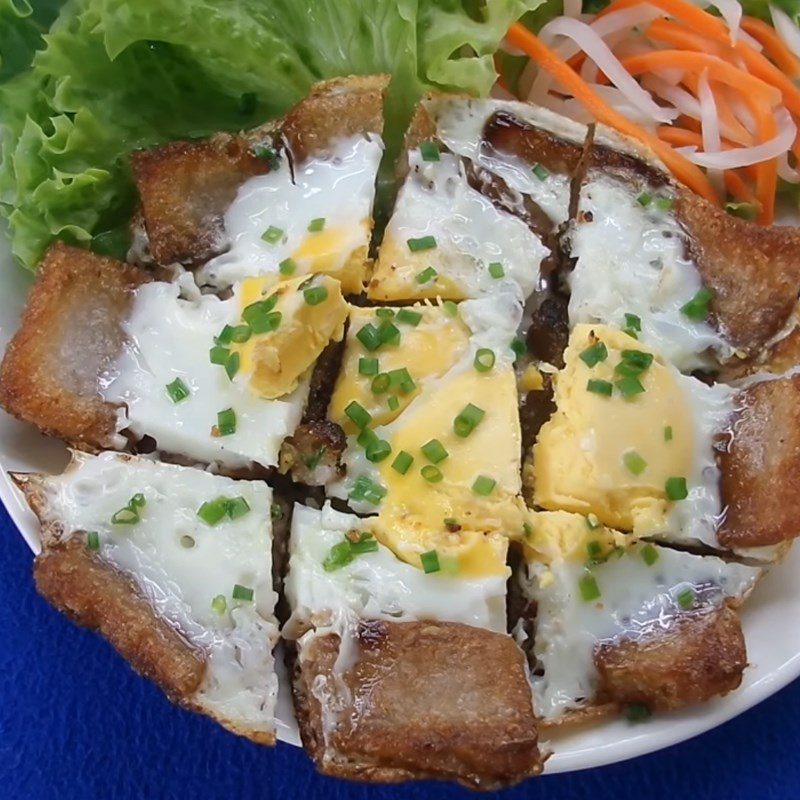 Step 5 Finished product Fried dough with mung bean and fried egg