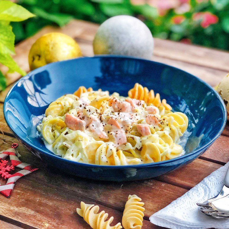 Step 3 Final product Creamy Salmon Pasta