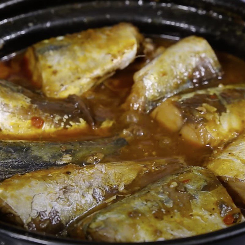 Step 5 Finished product Stewed mackerel with pepper