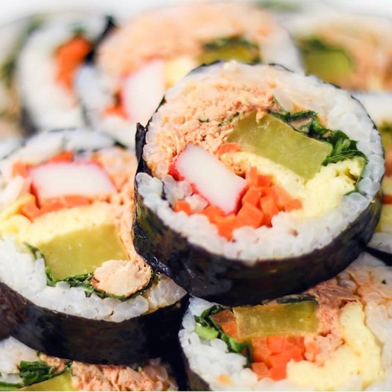 Step 6 Final Product Spicy Tuna Kimbap