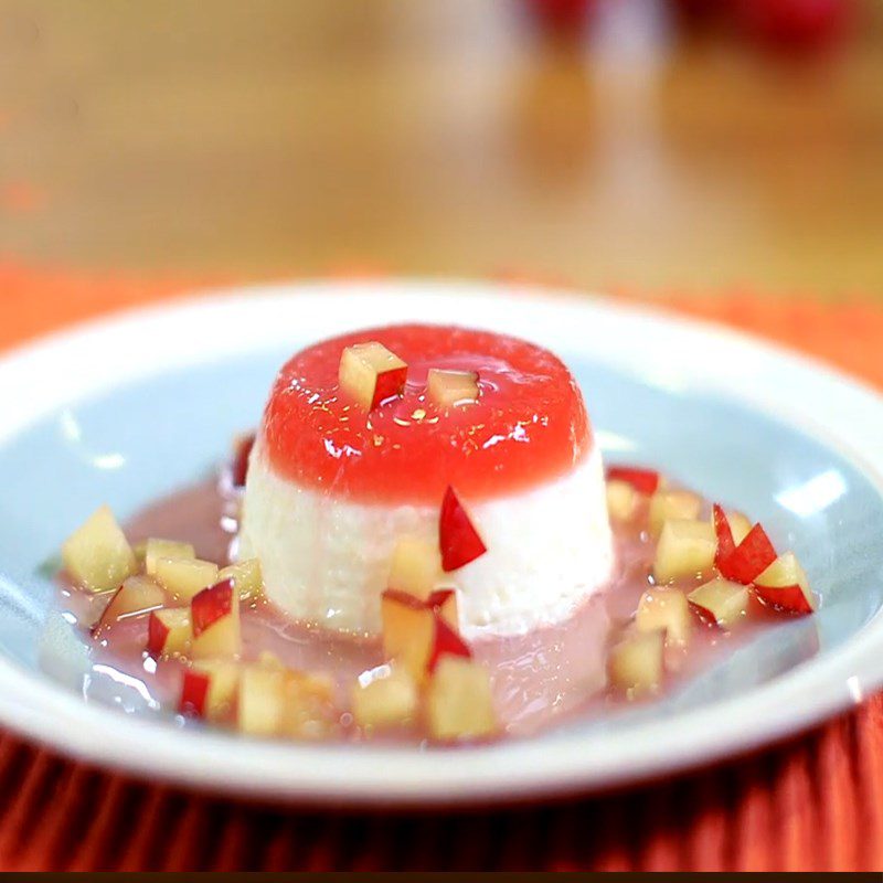 Step 6 Final product Panna cotta plum coconut