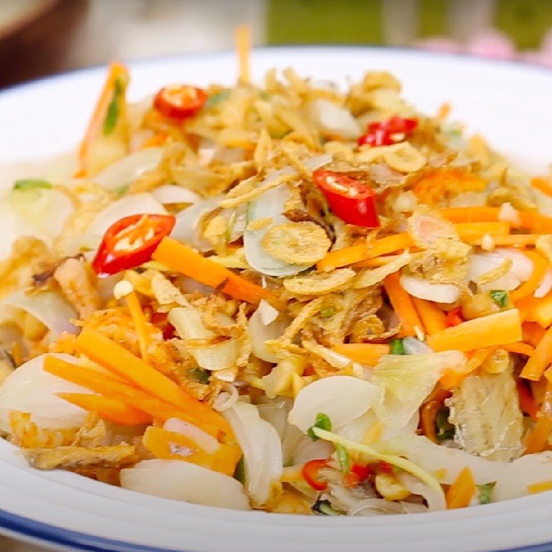 Step 5 Final product Dried shrimp and pickled scallion salad