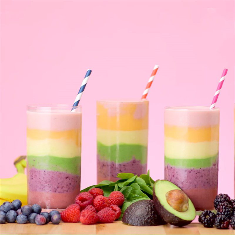 Step 7 Final product Rainbow yogurt smoothie