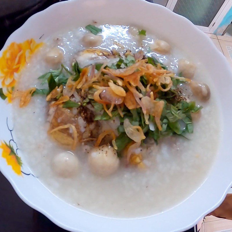 Step 5 Finished product Boiled duck egg porridge