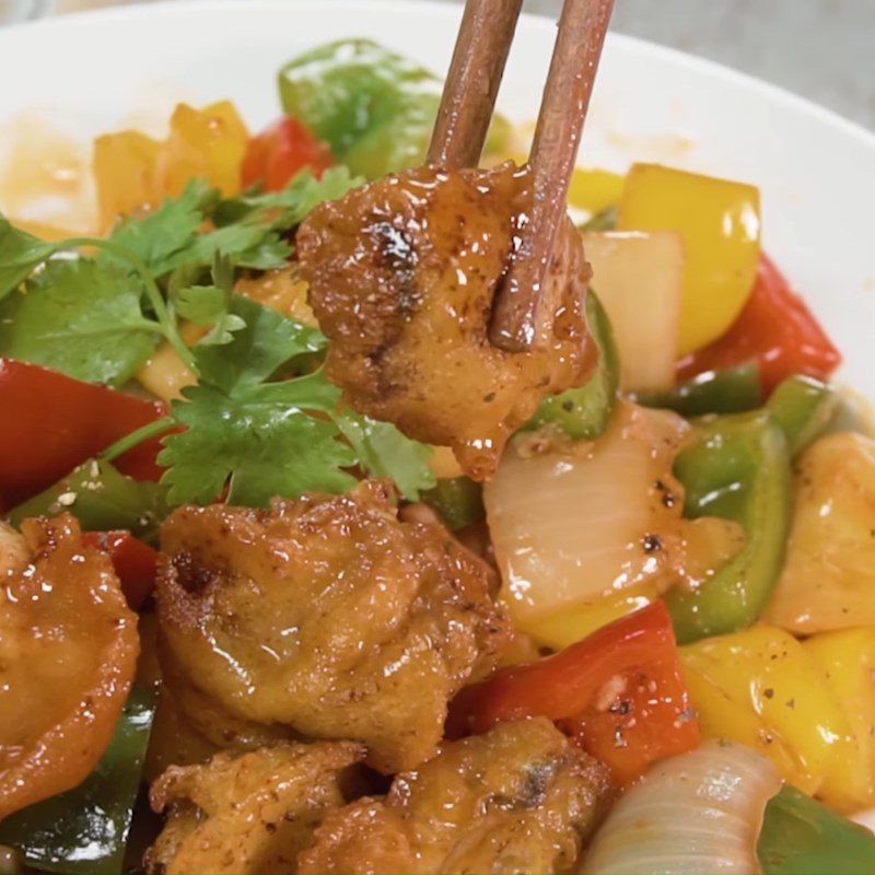 Step 5 Finished dish Stir-fried oysters with sweet and sour sauce