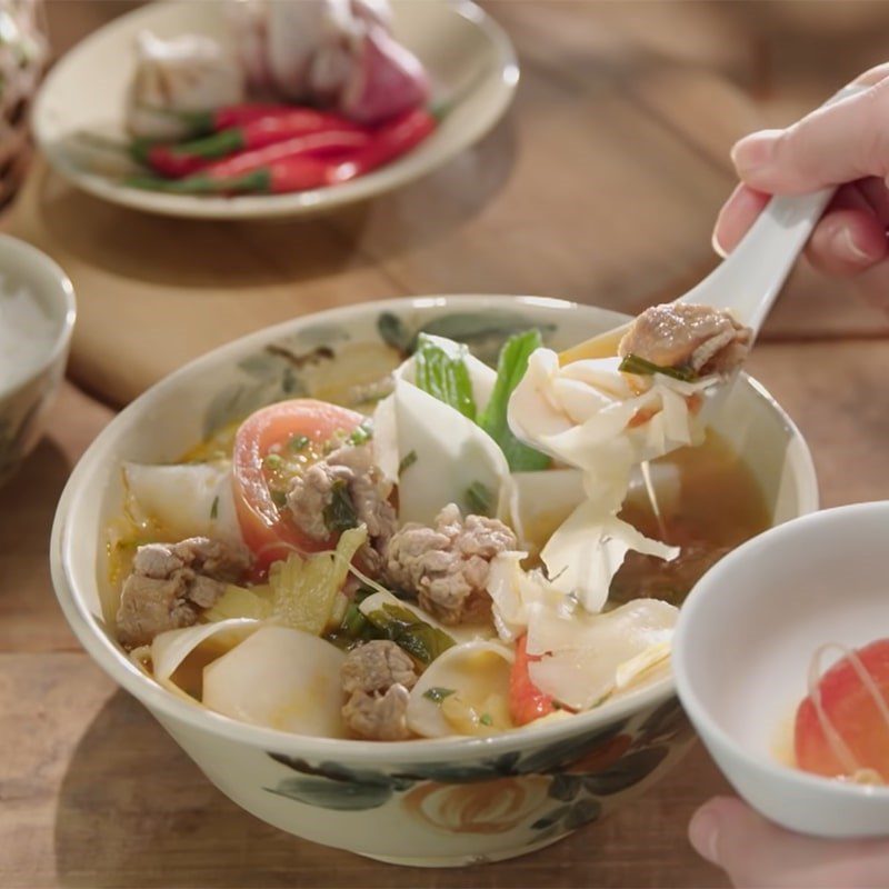 Step 6 Final Product Sour Spicy Beef Tendon Soup