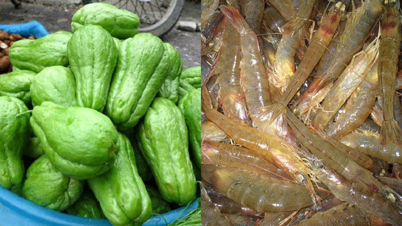 Ingredients for the dish 3 ways to cook chayote soup