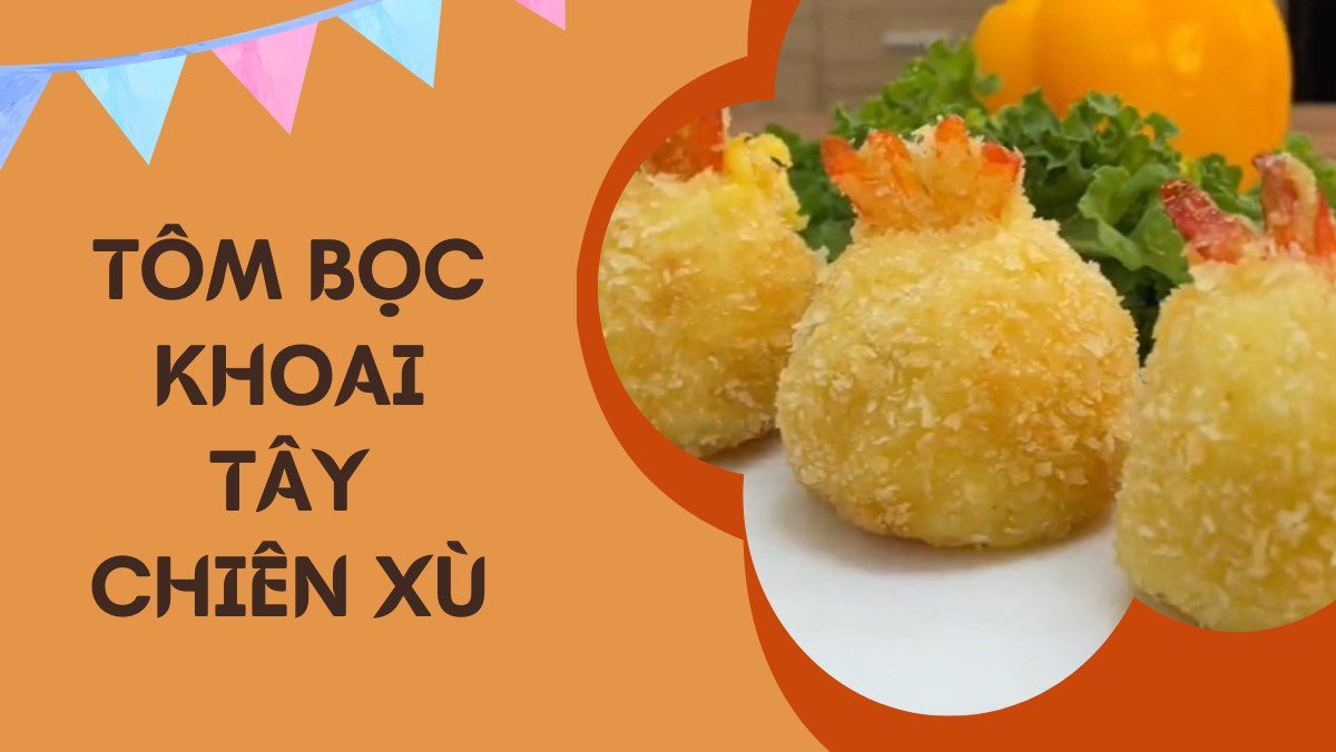 How to Make Kids' Favorite Fried Potato-Covered Shrimp 20 Crispy potato-wrapped shrimp (Recipe shared from Tiktok Cooking with TasteVN)