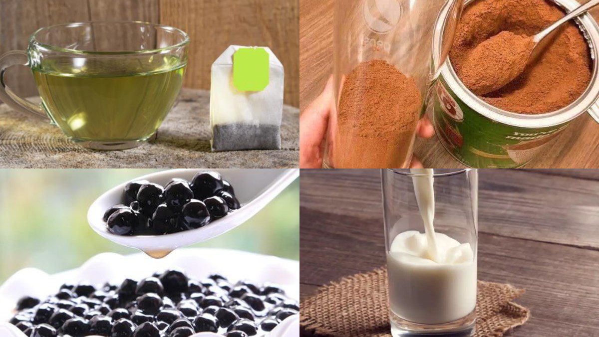 Ingredients for Milo Milk Tea