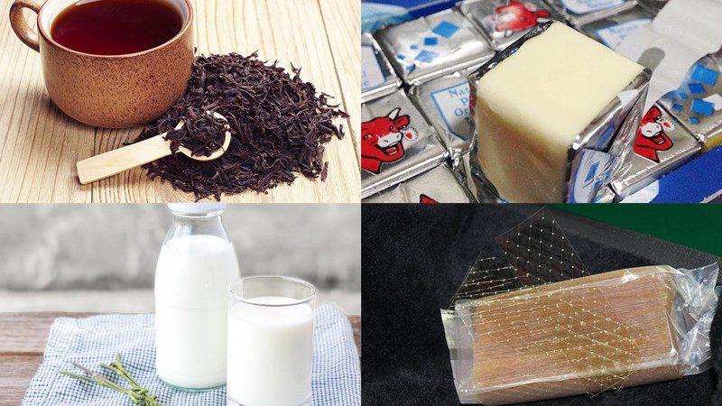 Ingredients for fresh cheese milk tea