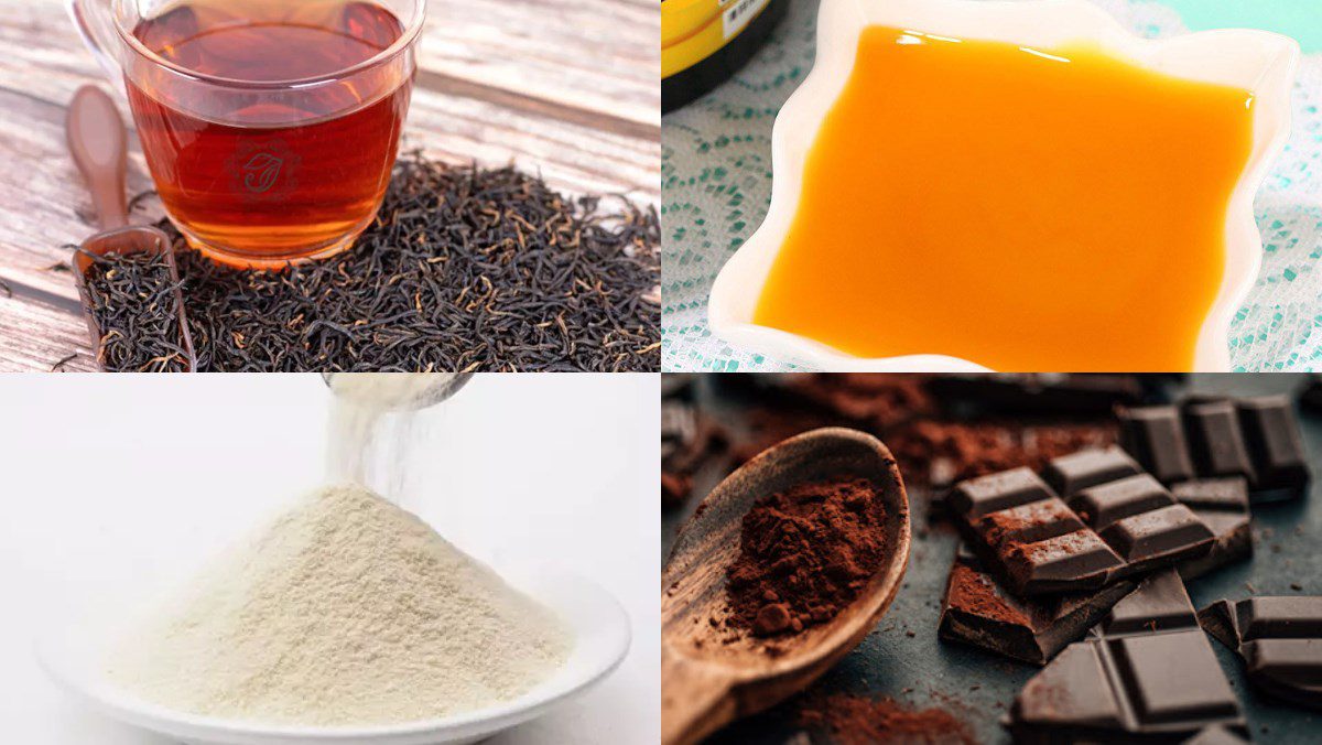 Ingredients for chocolate milk tea