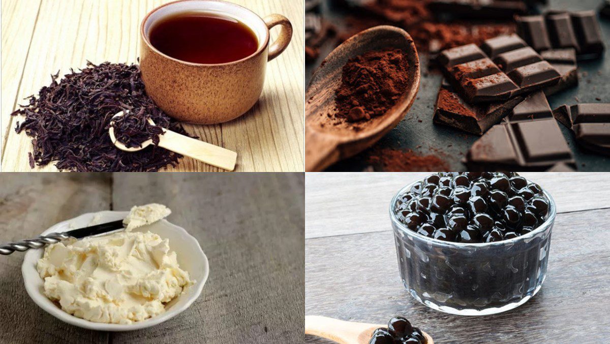 Ingredients for chocolate milk tea