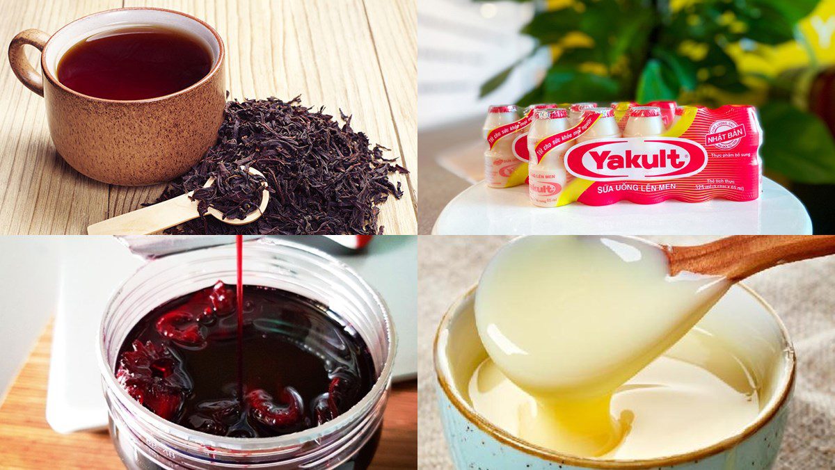 Ingredients for yakult milk tea